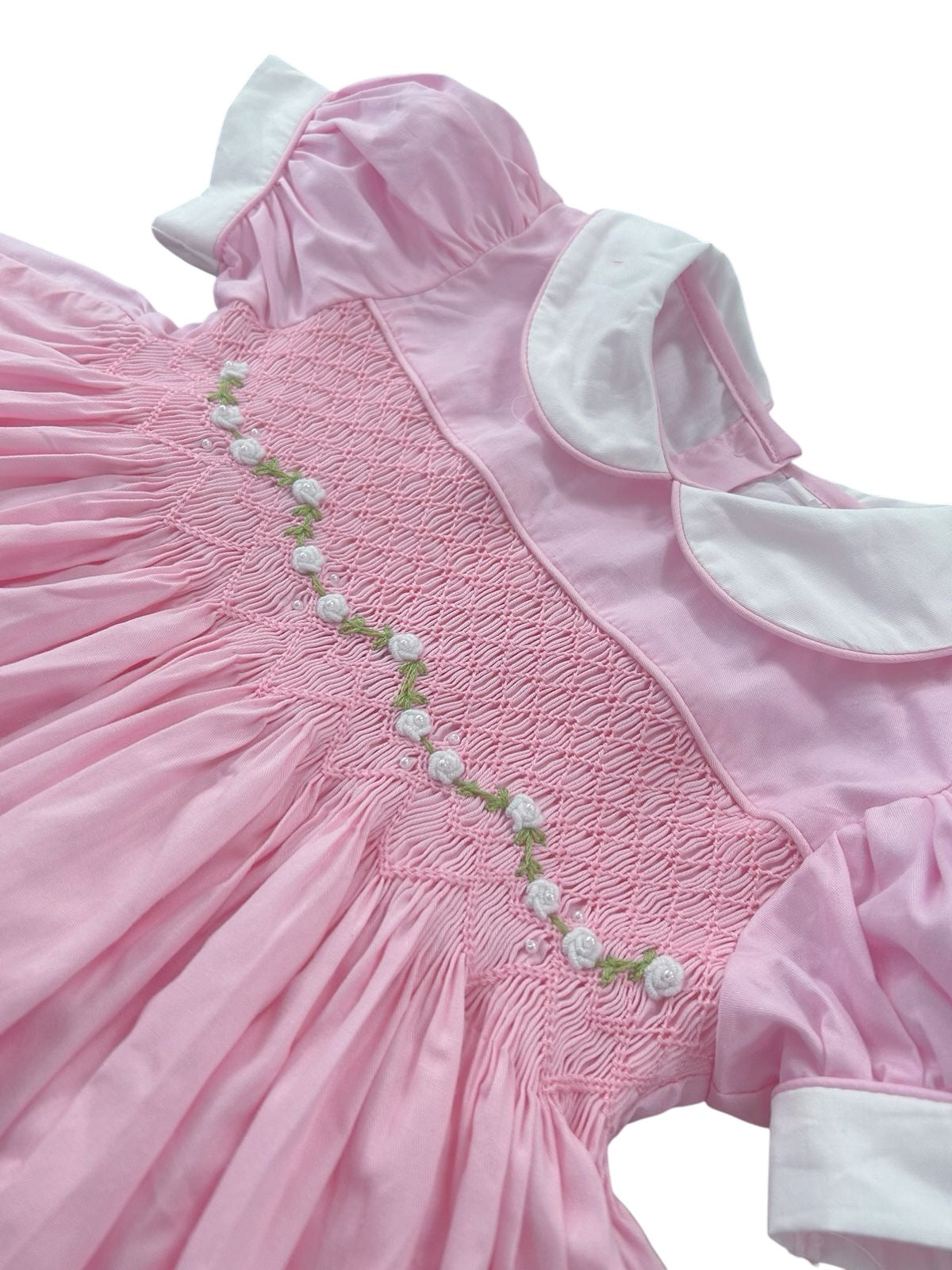 Pink hand smocked pyjamas