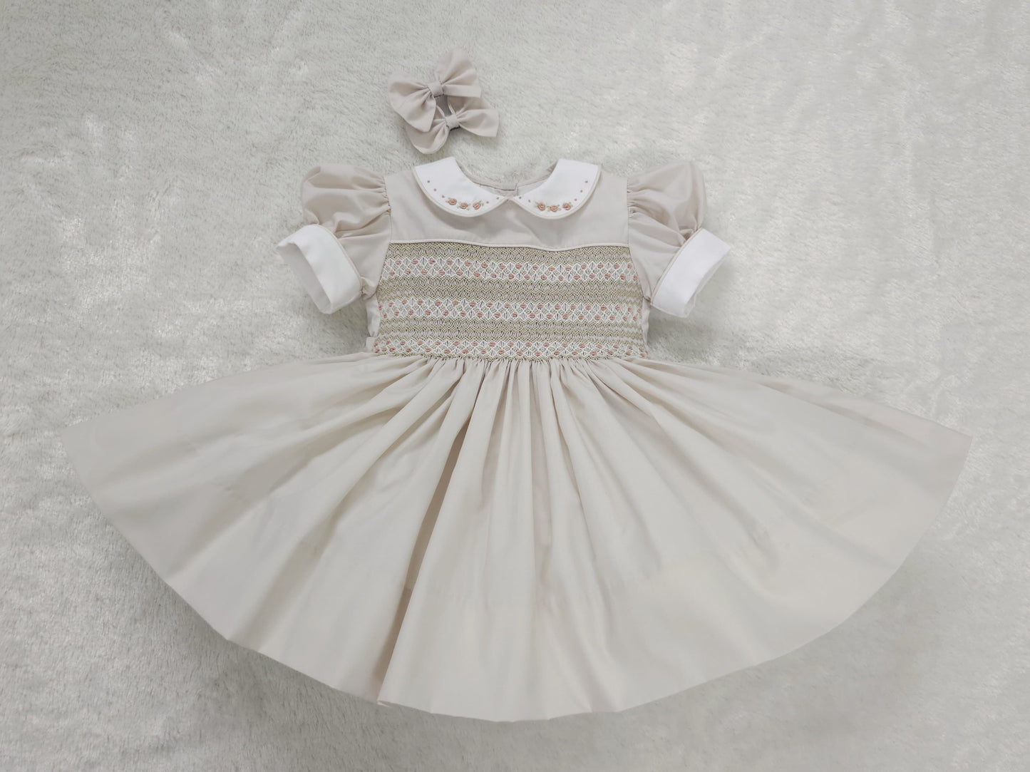 Champagne smocked dress