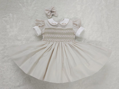 Champagne smocked dress