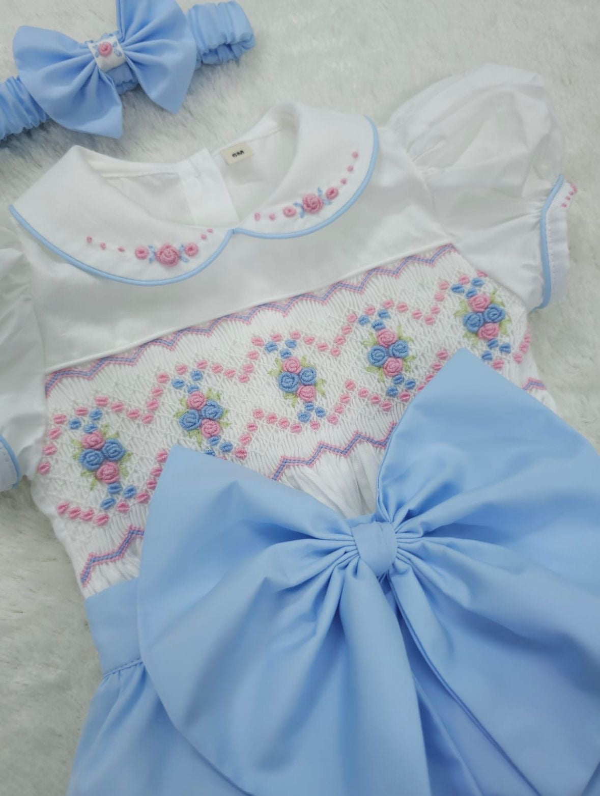 Baby blue pastel romper