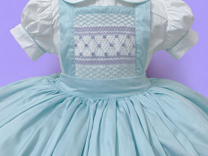 Mint & Lilac smocked pinafore