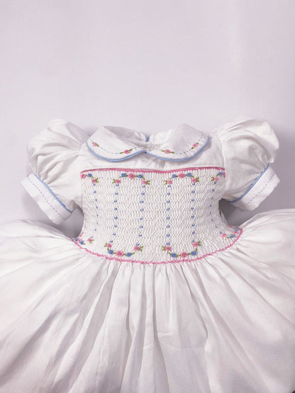 Luxe White smocked back and front