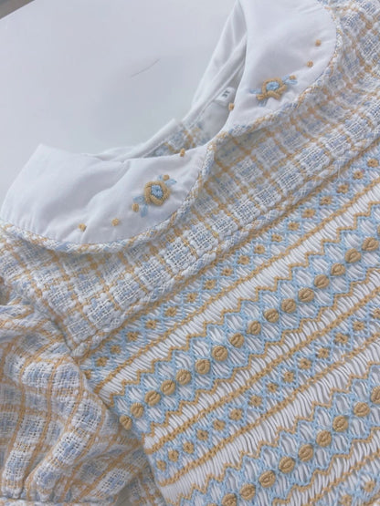 Tweed smocked dress ( matching boys suit available )