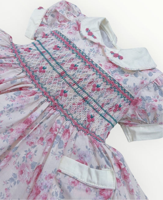 Floral smocked dress with pockets ( matching romper available )