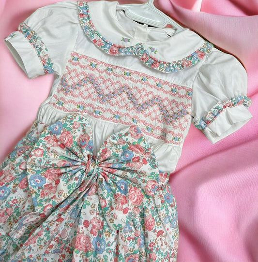 Floral girls romper NO HAIR BOWS