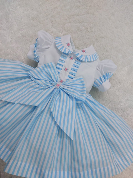 Blue stripe classic dress