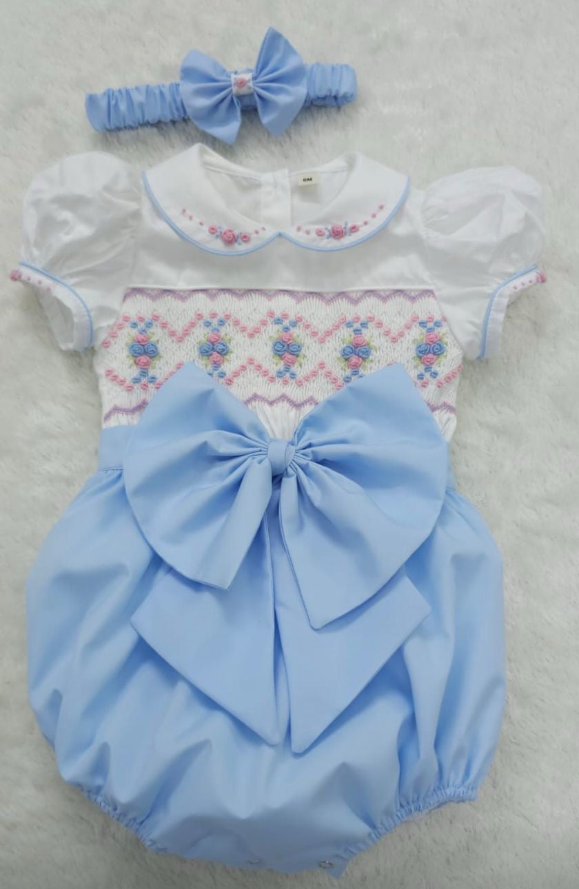 Baby blue pastel romper