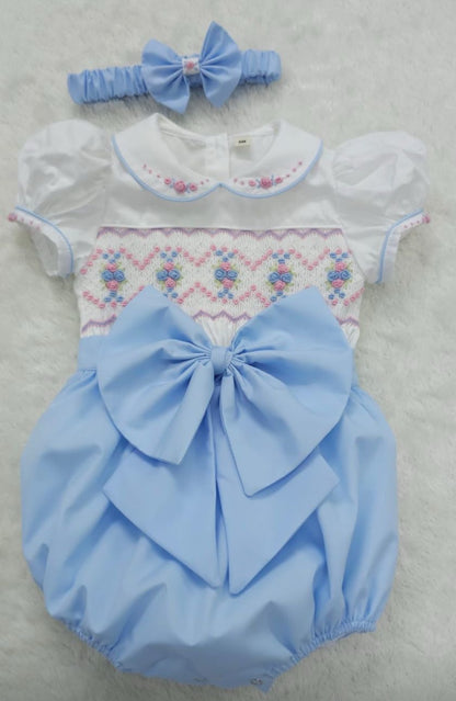 Baby blue pastel romper