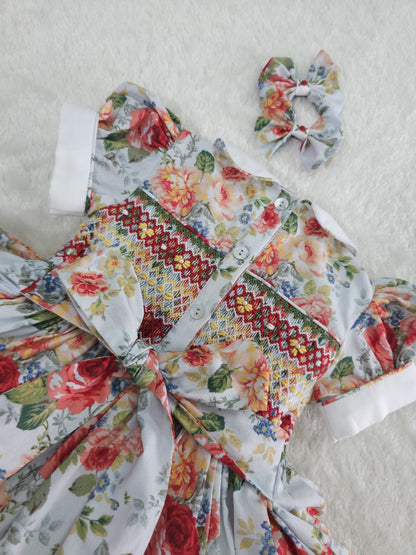 Floral smocked back & front