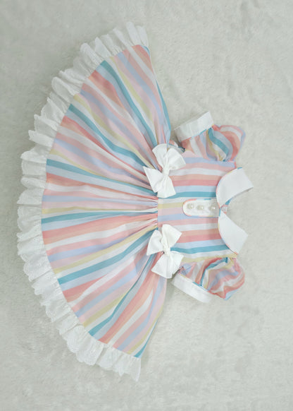 Pastel Stripe Bow Dress