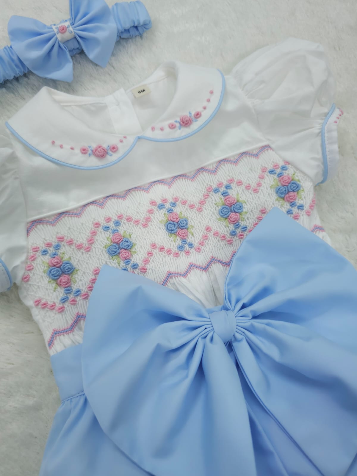 Baby blue pastel romper