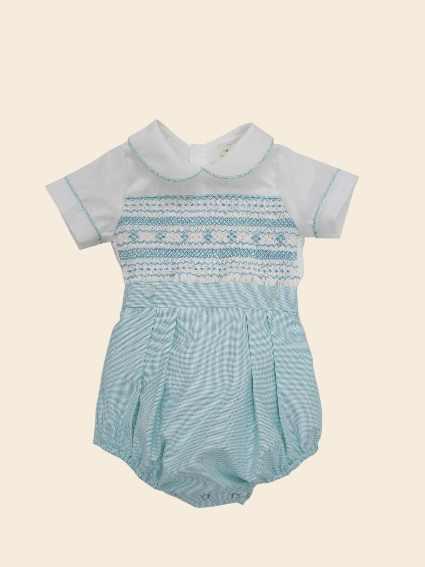 Mint/Turquoise hand smocked boys suit ( got matching dress available )