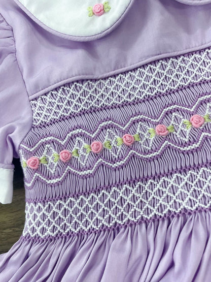 💜🩷💜 Fliederfarbenes gesmoktes Kleid 💜🩷💜