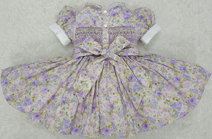 Floral lilac & pink smocked back and front ( got matching romper available )