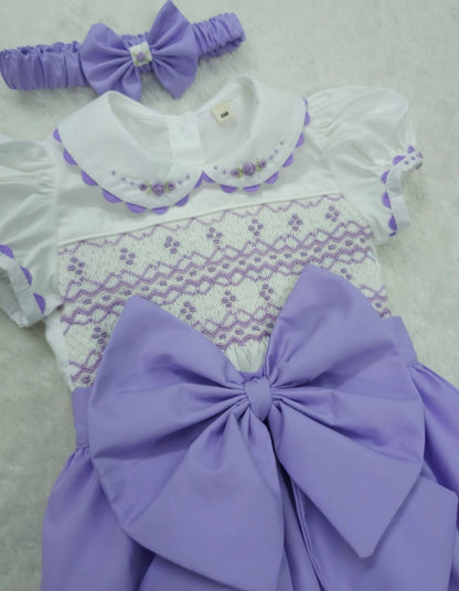 Lilac smocked romper