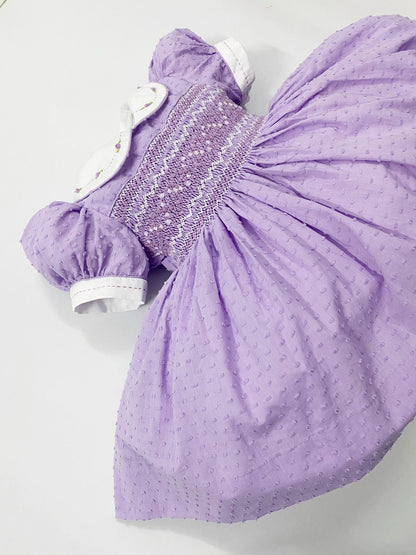 Luxe lilac smocked dress ( got matching romper for sale as well )