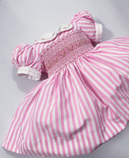 Pink luxe stripe smocked dress ( matching romper available )