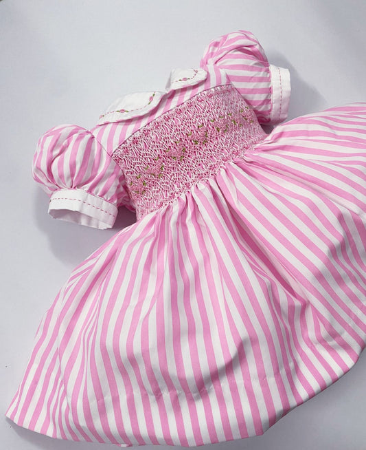 Pink luxe stripe smocked dress ( matching romper available )