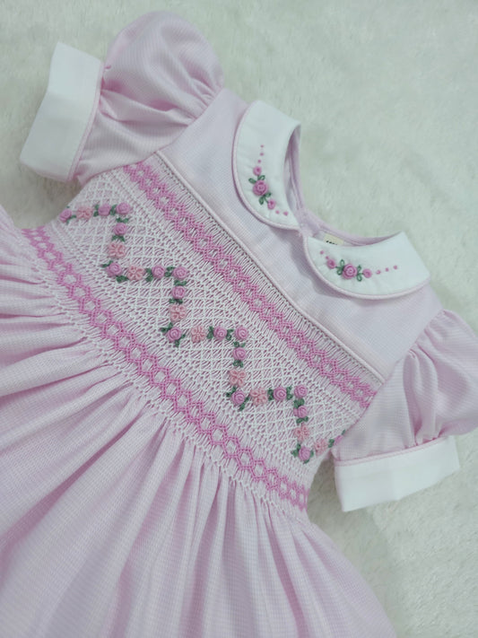 Pink smocked dress
