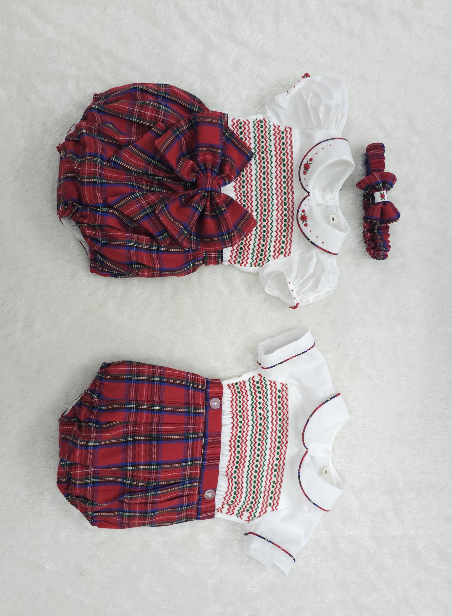 Tartan boy suit PRE ORDER HERE IN 2 WEEKS ( got matching girls romper available and dress )