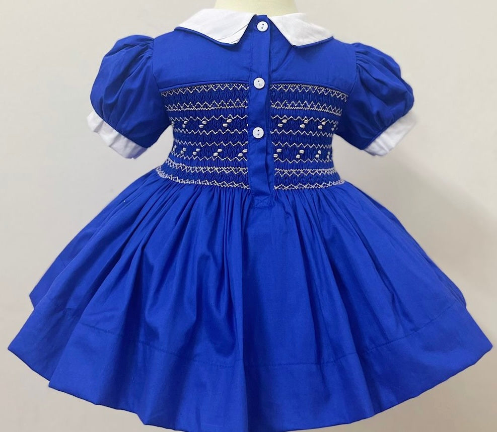 Royal blue smocked back and front SMALL FITTING SIZE UP