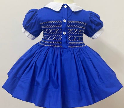 Royal blue smocked back and front SMALL FITTING SIZE UP