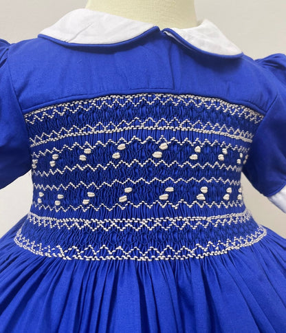 Royal blue smocked back and front SMALL FITTING SIZE UP