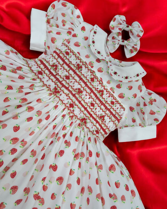 Strawberry smocked dress