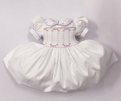 Luxe White smocked back and front