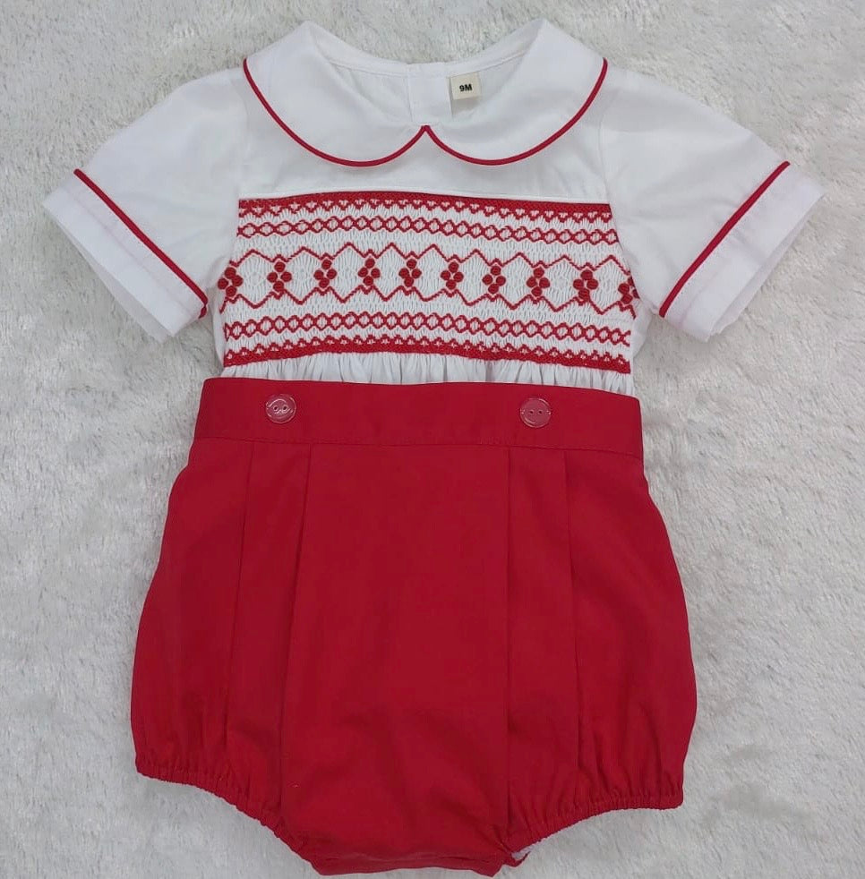 Boys red romper