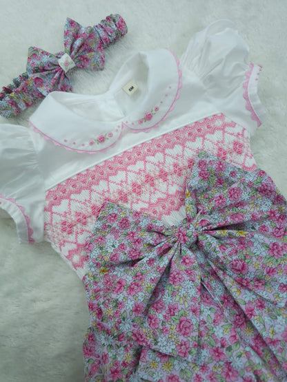 Floral smocked romper