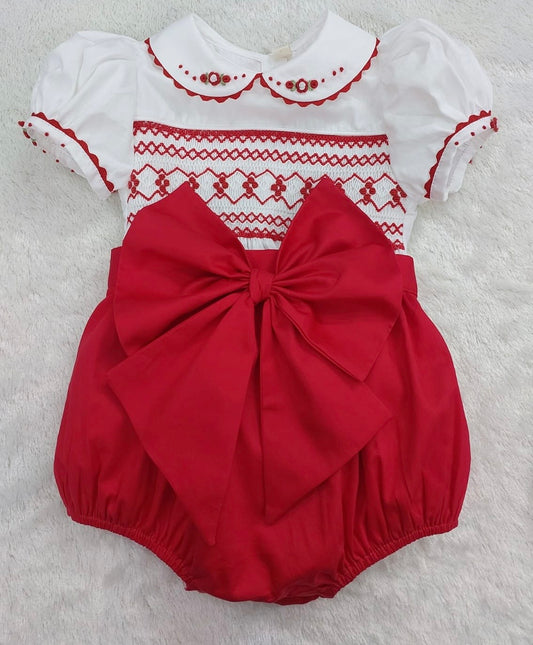 Girls Red Romper