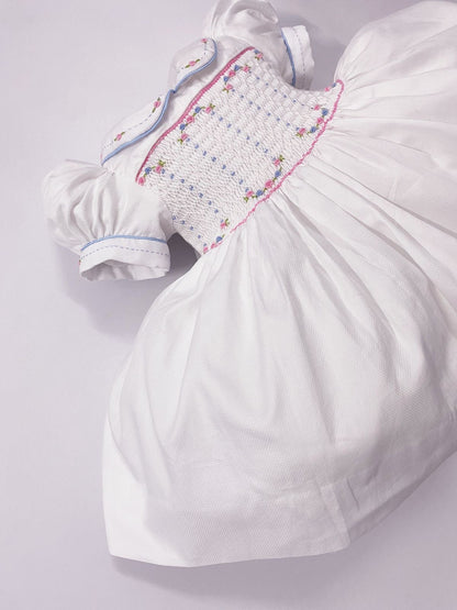 Luxe White smocked back and front