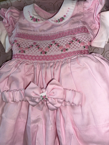 Pink smocked dress