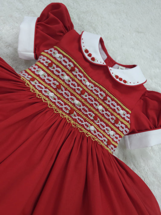 Red smocked back and front PRE ORDER HERE IN 2 WEEKS