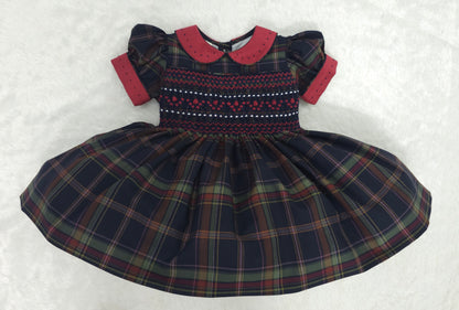 Girls' Traditional Tartan Hand-Smocked Dress