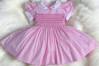 Pink smocked back and front