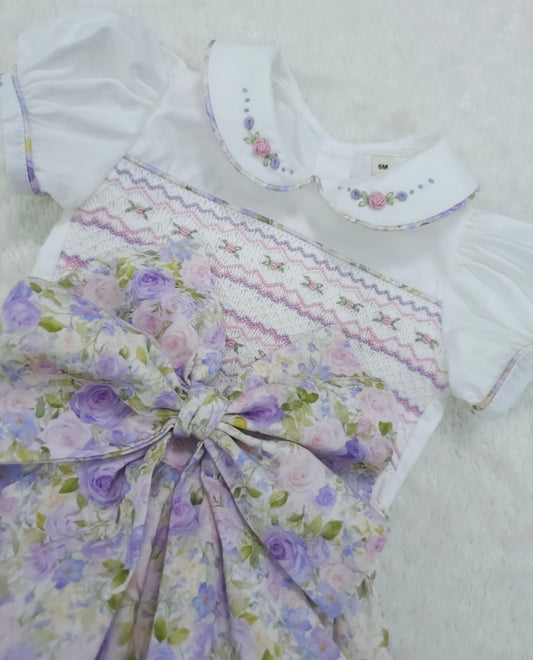 Floral lilac and pink romper ( got matching dress )
