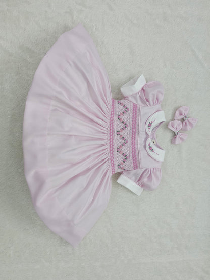 Pink smocked dress