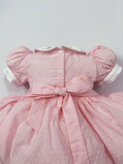 Pink Luxe Swiss dot smocked dress ( matching romper available)