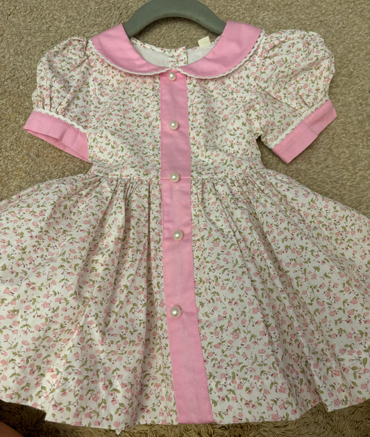 Floral classic dress with pearl buttons small fit