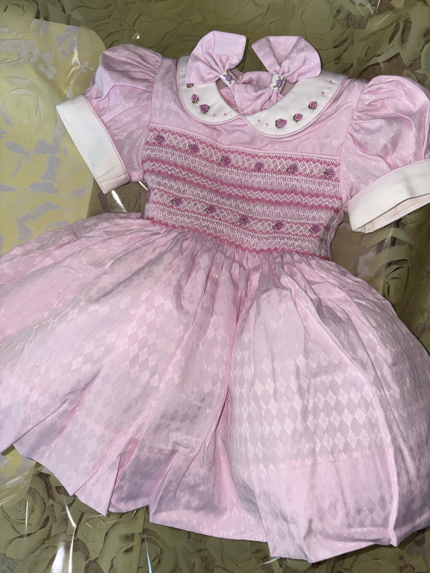 Soft Pink Hand-Smocked Dress