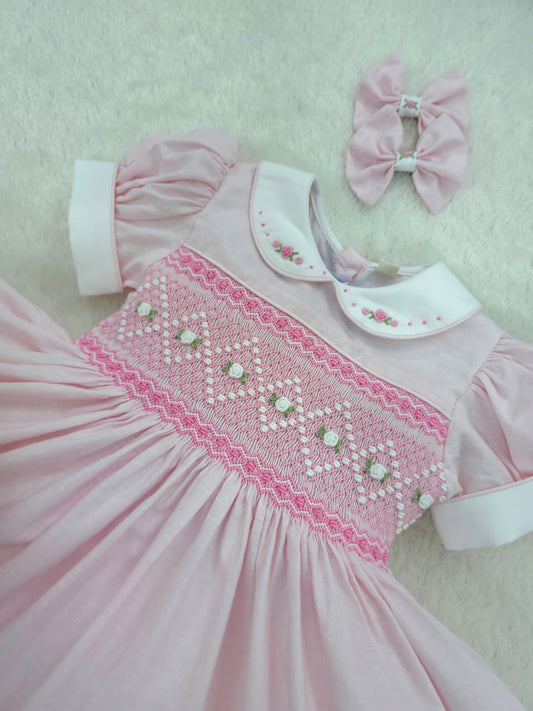 Pink smocked dress HERE IN 7-10 DAYS