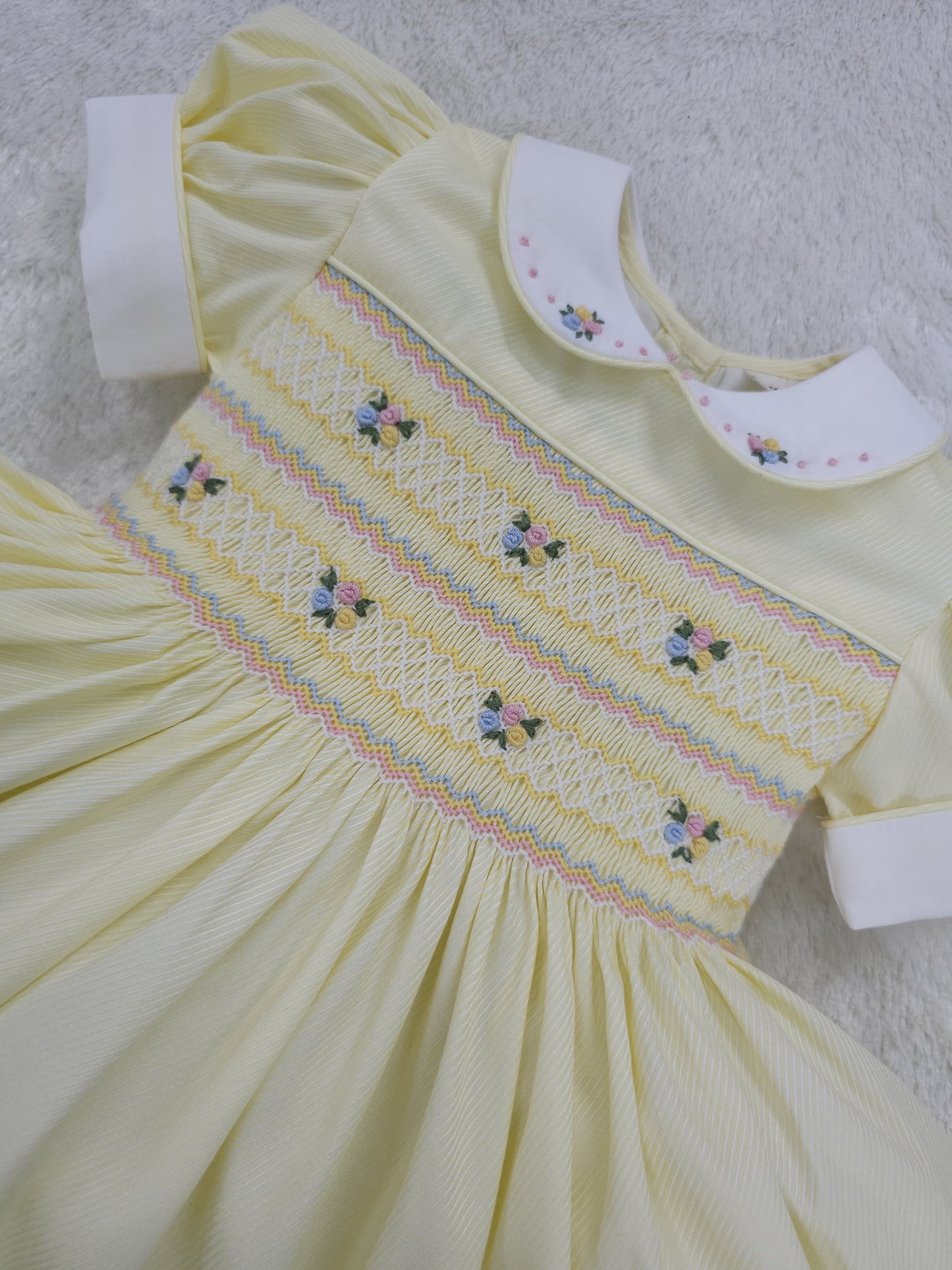 Lemon smocked back and front ( got matching boys suit and girls romper available )