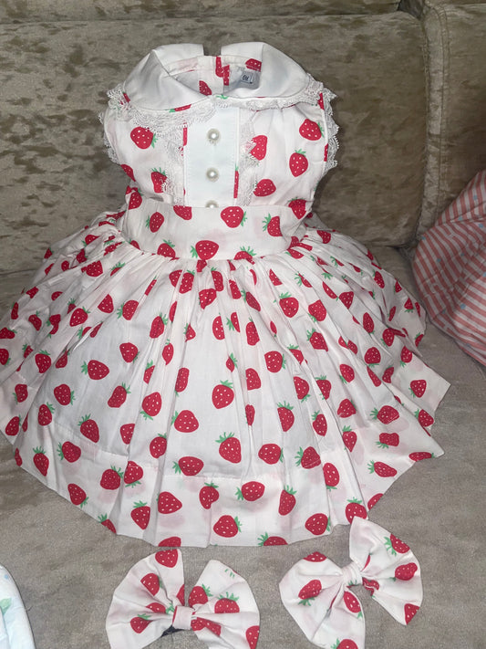 Strawberry classic sleeveless dress