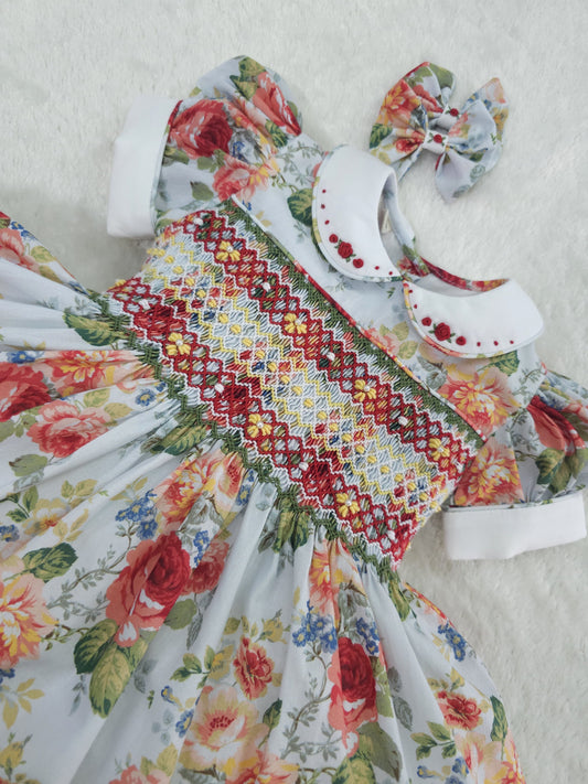 Floral smocked back & front