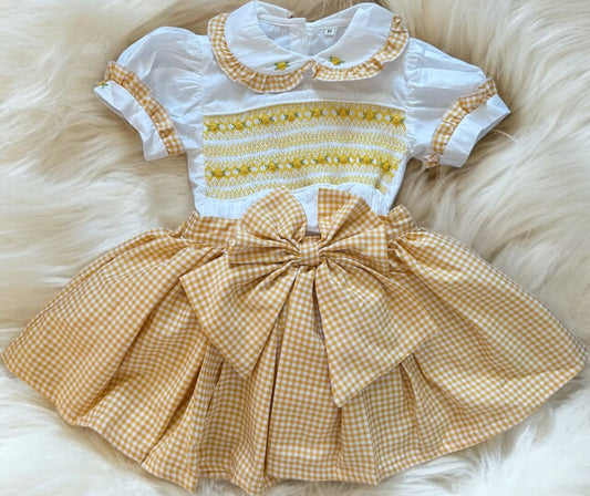 Checkered skirt set