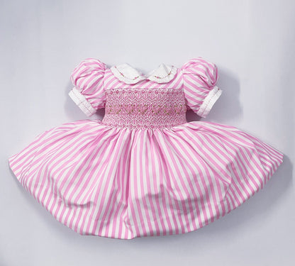 Pink luxe stripe smocked dress ( matching romper available )