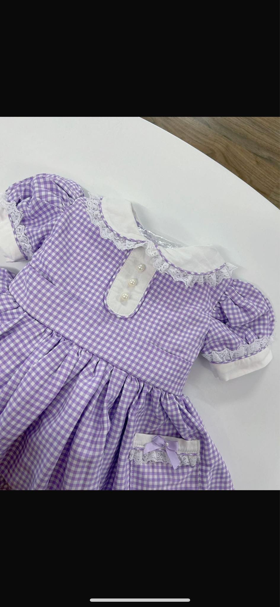 Lilac checkered classic dress
