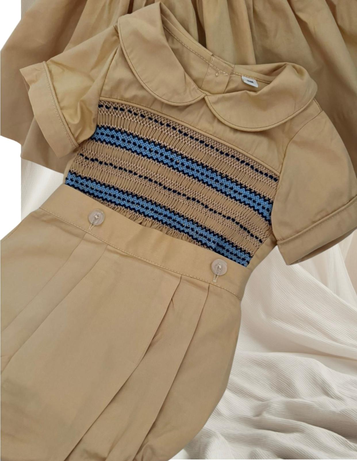 Tan and blue boys suits ( there’s matching dresses available )